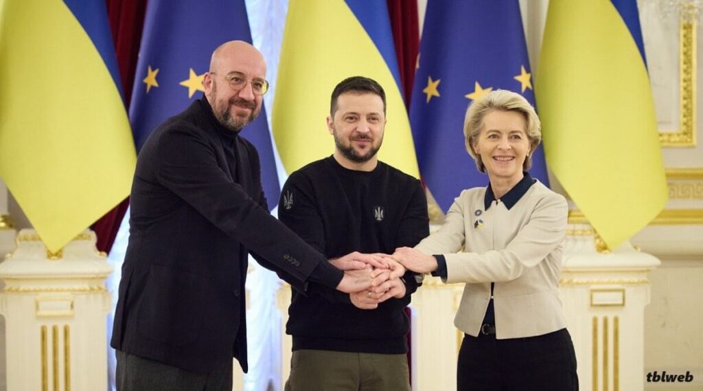 สหภาพยุโรปเห็นชอบแพ็คเกจความช่วยเหลือใหม่สำหรับยูเครน บรรดาผู้นำ 27 ประเทศในสหภาพยุโรปลงนามข้อตกลงเมื่อวันพฤหัสบดีเพื่อจัดหาเงิน